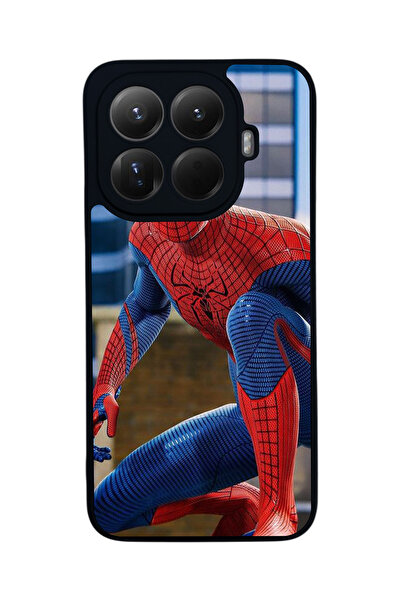 Aksel Kılıf غطاء حماية متوافق مع Mi 15 T Pro 5G، مطبوع، أسود غير لامع، سيليكو...