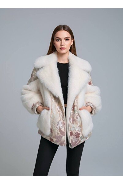 Rabiossa Kadın Payet İşlemeli Kürk Detaylı Tasarım ceket