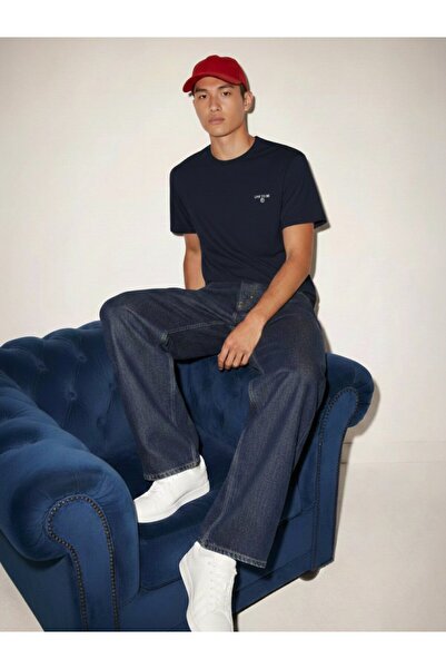 Ltb Minimal Printed Navy Blue T-Shirt