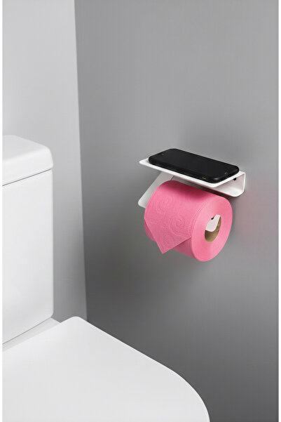 Işıl Concept Toilet Paper Holder, Toilet Paper Holder with Adhesive Phone She...
