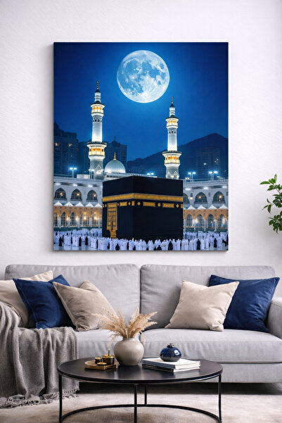 UNiQUE ART Kabe (Gece Manzaralı) Kanvas Tablo - Dini Duvar Dekoru