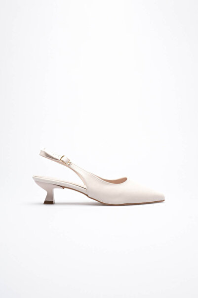 TRENDELLA حذاء نسائي بيج غير لامع بكعب قصير ومقدمة مدببة TR20MS04B