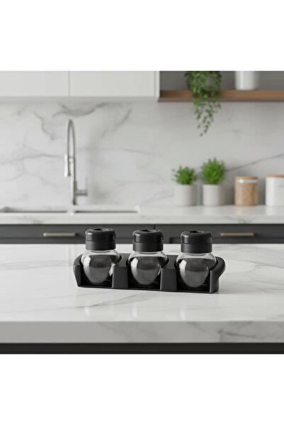 YAZICI Luxe Edition 3-Piece Spice Container Set with Stand – 210 ml Decorativ...