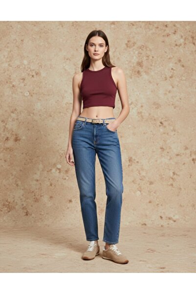 Ltb Slim Fit Sleeveless Top Burgundy Undershirt