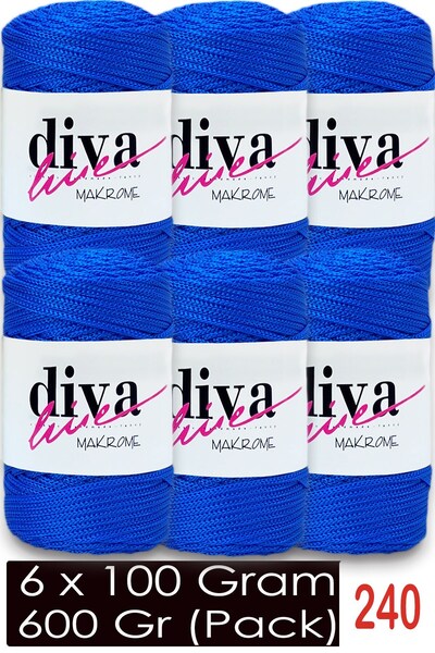 Diva İplik 1.5 mm - 600 Gr - Polyester Macrame Bag Rope (Pack of 6) 240 Saks ...