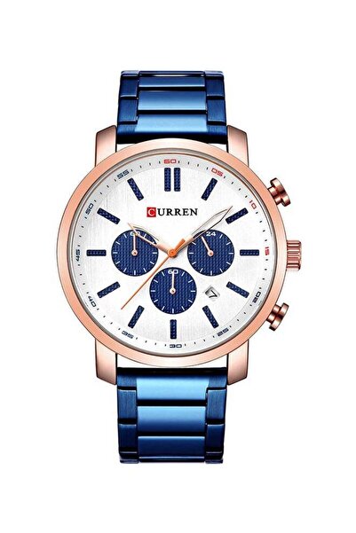 Curren ساعة كرونوغراف رجالية مقاومة للماء بسوار من الفولاذ المقاوم للصدأ، ساع...