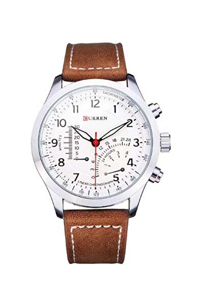 Curren ساعة يد رجالية مقاومة للماء، تناظرية، موديل 8152B - 45 مم - بني