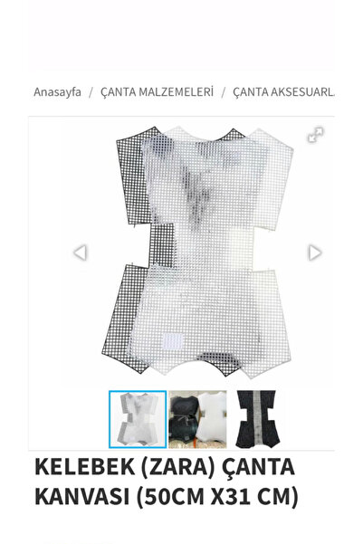 MASAL TUHAFİYE KANVAS KELEBEK ZARA MODEL PLASTİK ÇANTA KANVASI 50*31CM