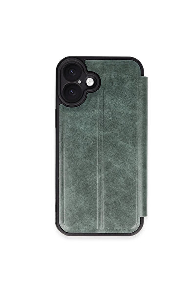 eco port iPhone 16 Case Flip Cover - Dark Green
