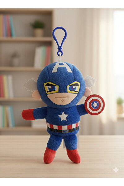 synshop سلسلة مفاتيح كابتن أمريكا الزرقاء المصنوعة من القطيفة، لعبة زينة للحق...