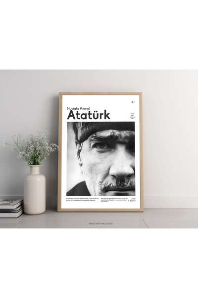 ARTCASTLE Ahşap Çerçeveli tekli Tablo ataTÜRK tablo