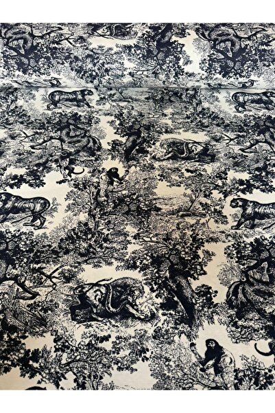 EKUMASCI Fransız Vahşi Doğa Siyah Duck Keten - Perde ve Aksesuar - Su İtici -...