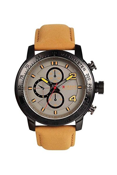 Curren Men's Water Resistant Leather Analog Watch 8190 - 46 mm - Brown