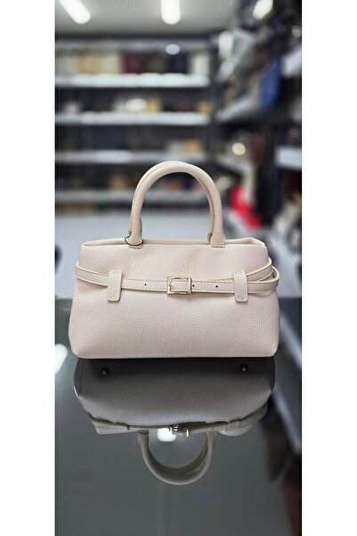 gül sezgin butik Geantă de umăr pentru femei, crem, cu detaliu curea