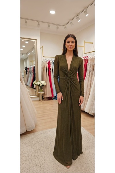 dantil فستان سهرة استرتش خيال لمعه للمناسبات