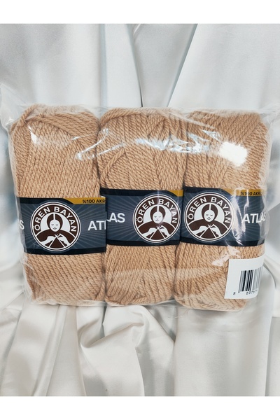 Ören Bayan ATLAS Sütlü Kahve El Örgü İpi (3 Adet) - Renk: 079