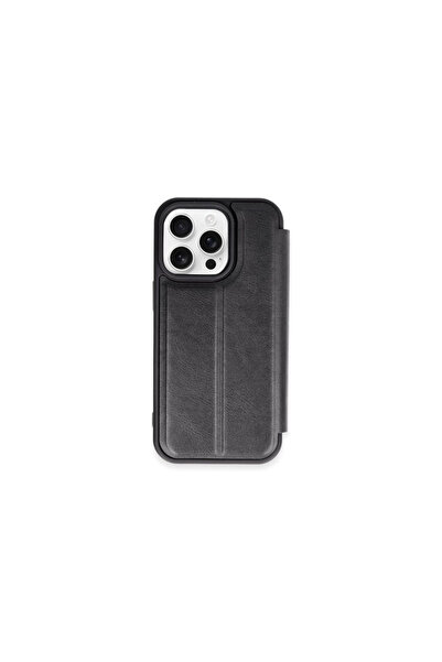 eco port iPhone 15 Pro Max Case Flip Cover - Black