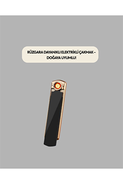ZERO LAND MURATECH Rüzgar Geçirmez Elektronik Çakmak – Modern Tasarım, (02212) Metal Gövde