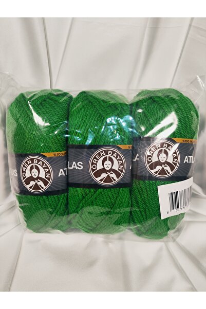 Ören Bayan ATLAS Koyu Yeşil El Örgü İpi (3 Adet) - Renk: 120