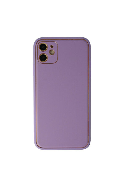 eco port غطاء سيليكون من جلد الكوكو لجهاز iPhone 12 - لون أرجواني