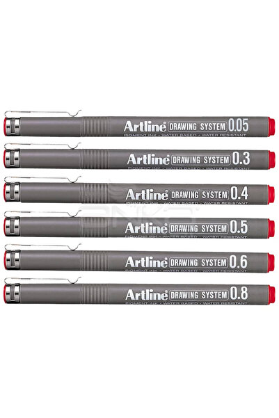 artline Drawing System Teknik Çizim Kalemi Kırmızı