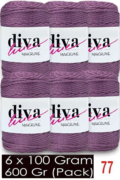 Diva İplik 1,5 мм - 600 г - Полиестерна макраме корда за чанти (опаковка от 6...
