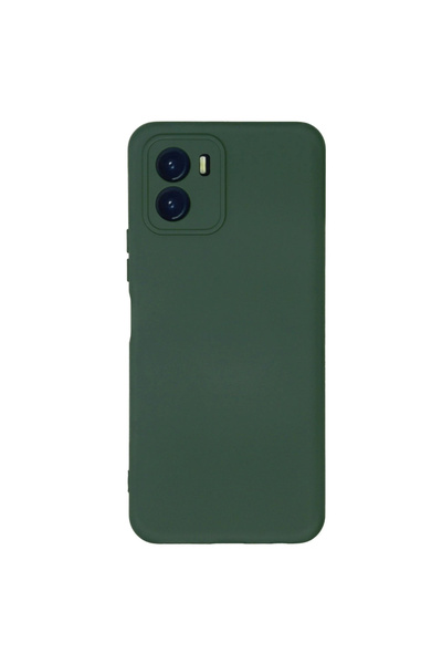 eco port حافظة هاتف فيفو Y15s من السيليكون المخملي الداخلي - أخضر داكن