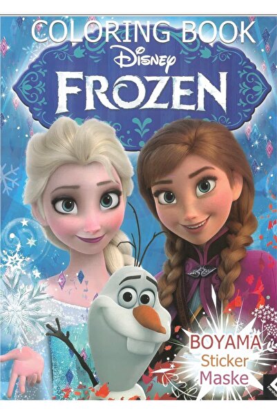 Deniz Oyuncak ELSA BOYAMA KİTABI STICKER HEDİYELİ ARKA KAPAK KESİLEREK MASKE ...