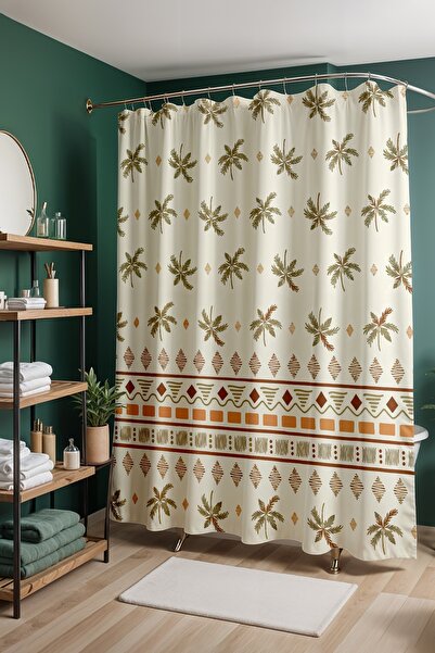 EVPANYA Perdeau de baie, perdea de duș cu model etnic, perdea pentru cadă 175...