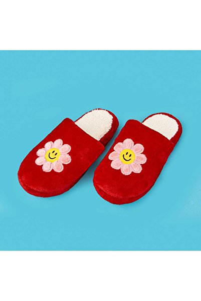 ASPARTAM Soft Floral Slippers - Red - Size 39