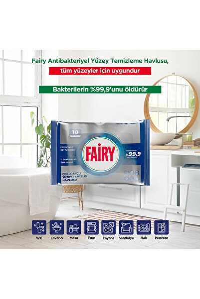 Fairy Platinum 10-Pack Surface Cleaning Towels - White