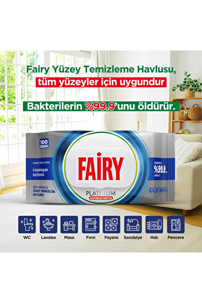 Fairy Platinum 100-Pack Surface Cleaning Towels - White