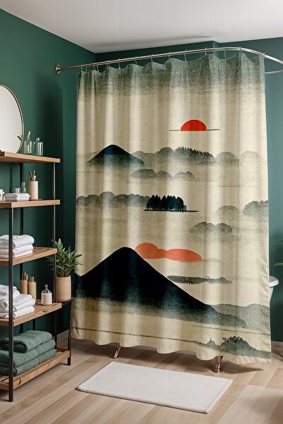 EVPANYA Perdeau de baie, Perdeau de duș cu model Tăcerea naturii, Perdeau pen...