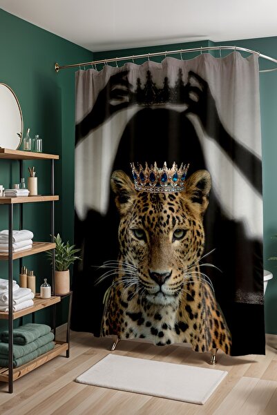 EVPANYA Perdeau de baie, perdea de duș cu model Oglinda Sălbatică a Sufletulu...