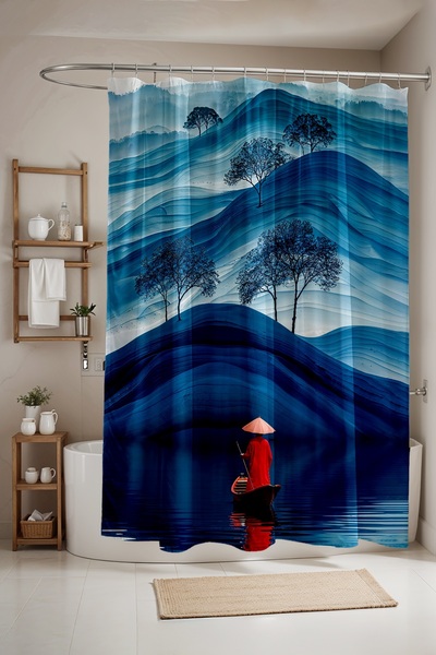 EVPANYA Bathroom Curtain, Solo Passenger Patterned Shower Curtain, Bathtub Cu...