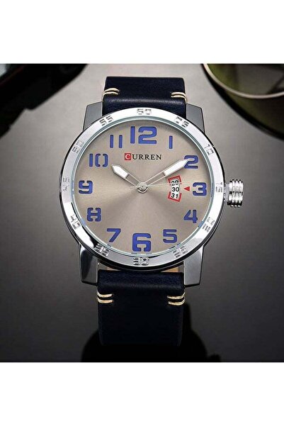 Curren Men's Water Resistant Analog Wrist Watch 8254 - 45 mm -Blue