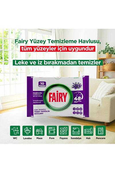 Fairy 10-Pack Surface Cleaning Towels - Lavender Oil