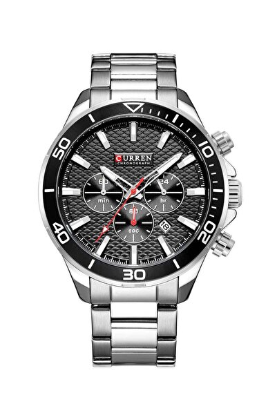 Curren Men's Chronograph Waterproof Stainless Steel Band Casual Quartz Watch ...