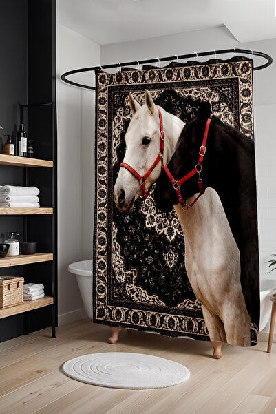 EVPANYA Bathroom Curtain, Friendship between Night and Day Patterned Shower C...