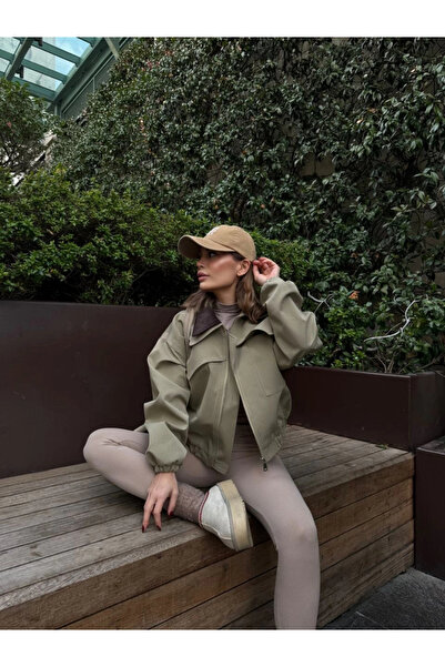 velmorafashion Double Collar Jacket Coat - Green