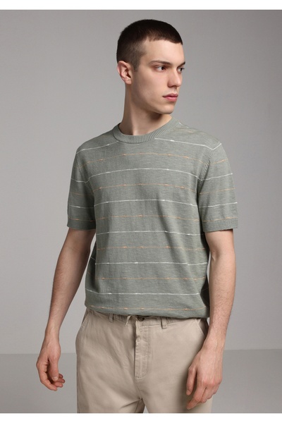 Colin's Pulover verde pentru bărbați cu croială normală