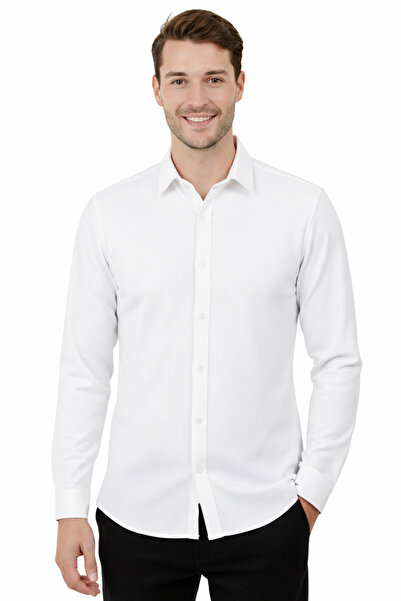 Rizz up White Modal Fabric Lycra Comfortable Fit Wrinkle-Free Iron-Free Men's...