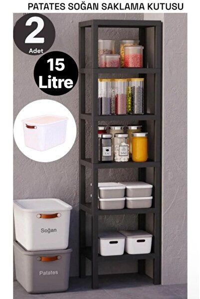 FeyzaDesign Çiftli 15L Çok Amaçlı Saklama Kutusu, Kapaklı, Organizer, Pratik ...