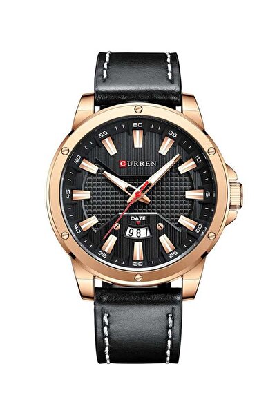 Curren Men's Waterproof Genuine Leather Band With Calendar Quartz Watch