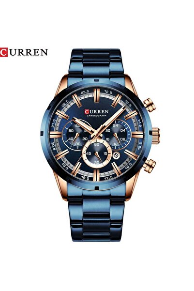 Curren Men's Quartz Watch Waterproof, Luminous Hands, Stainless Steel Strap