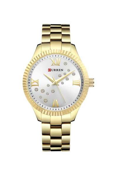 Curren women Stone Studded Quartz Watch 9009 - 36 mm - Gold