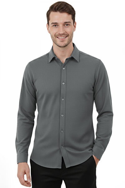 Rizz up Anthracite Modal Fabric Lycra Comfortable Fit Wrinkle-Free Iron-Free ...