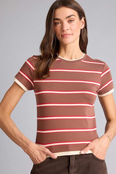 DeFacto Regular Fit Crew Neck Ribbed Short Sleeve T-Shirt G9545Ax26Sp