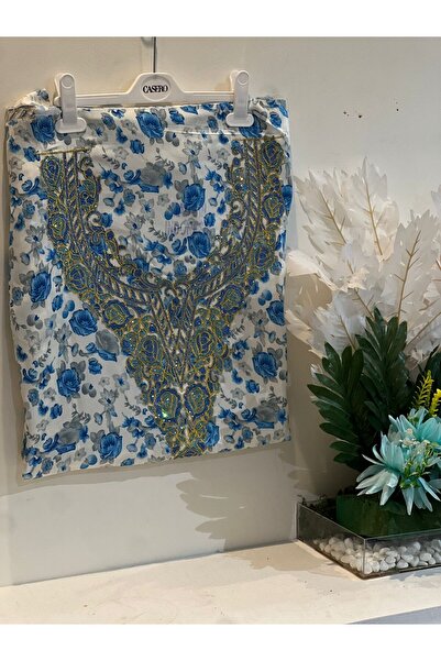 REHAM Emirati-style embroidered fabric with a bodice and sleeves, no stitchin...