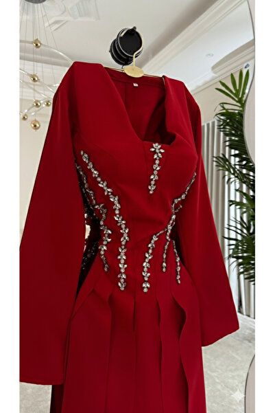 Easycupp فستان سهرة ملكة الأندلس الأحمر